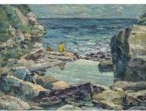 Children By A Rocky Cove by James Kay