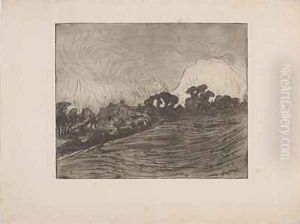 Paysage avec maisons et arbres by Roderic O'Conor
