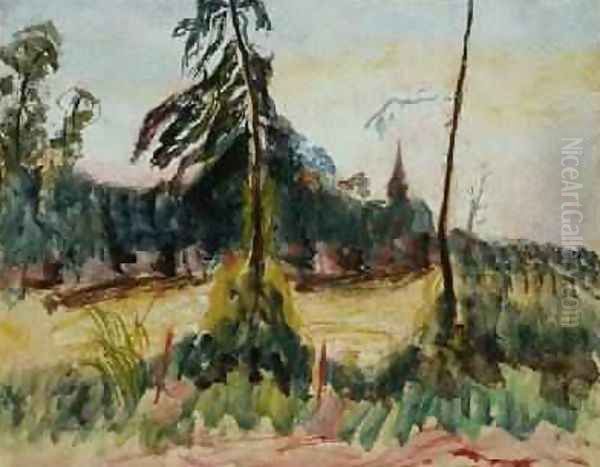 Landscape with Trees and a Small Church - view 1