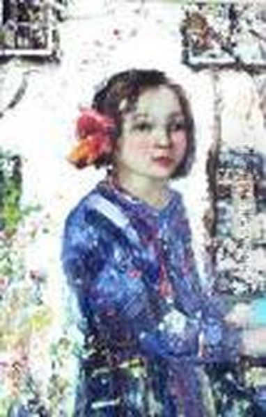 Portrait Study Of Violet Kay, The Artist's Daughter - view 1