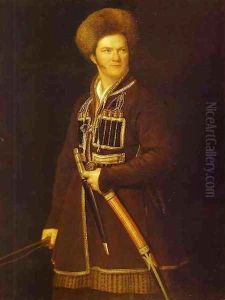 Self-Portrait in a Suit of a Caucasian Warrior by Aleksander Orlowski