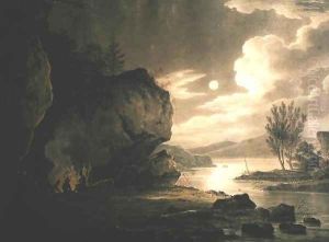 Landscape with Water in Moonlight by Aleksander Orlowski
