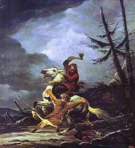 Cossack Fighting off a Tiger Cossack Fighting off a Tiger
