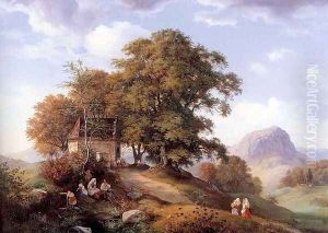 An Autumn Afternoon near Bilin in Bohemia 1842 by Ernst Ferdinand Oehme