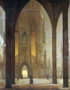 Cathedral in Winter 1821 by Ernst Ferdinand Oehme