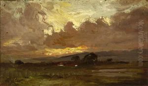 Landscape And Clouds At Sunset