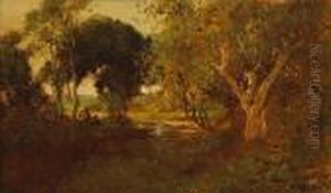Figures Near A Quiet Creek by William Keith