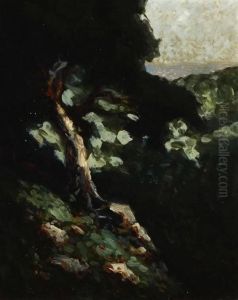 Wooded Scene With Ocean View by William Keith