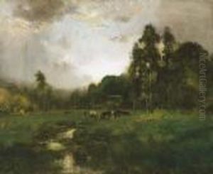 Cows Grazing In A Meadow