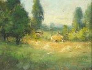 A Haystack And Wagon In A Field by William Keith