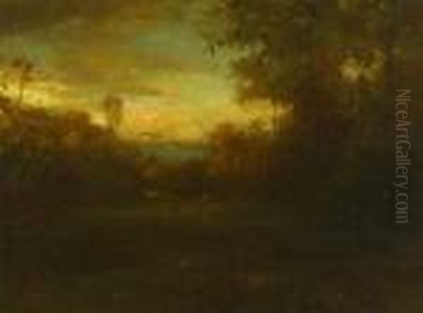 Landscape - "evening In Berkeley
 Hills" S L/r: W. Keith S.f. Titled On Back Of Canvas And S &amp; Dated 
Again: "w. Keith S.f. 1906" O/c 17.5 X 23
 Provenance: Sold To Benefit The University Of Iowa - Museum Of Art - view 1