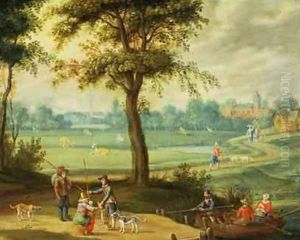 A Village Landscape by a River