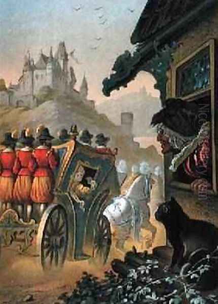 Cinderella leaving for the ball in a coach illustration for Cinderella by Charles Perrault 1628-1703 - view 1