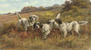 Three Setters in a Landscape Three Setters in a Landscape