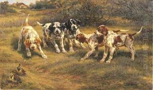 Five Pointer Puppies by Edmund Henry Osthaus
