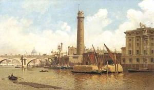 A view of Waterloo Bridge, with St Paul's in the distance by John O'Connor