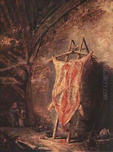 The Cut Pig by Isaack Jansz. van Ostade