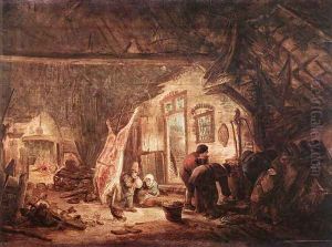 Pig-Killing 1642 by Isaack Jansz. van Ostade