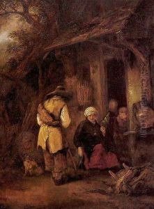 Rest by a Cottage 1648 by Isaack Jansz. van Ostade