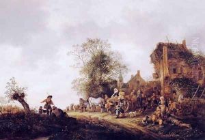 Travellers at a Country Inn by Isaack Jansz. van Ostade