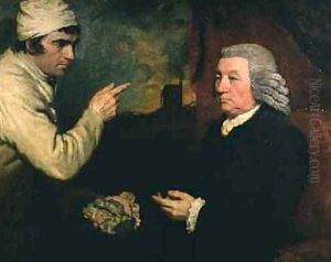 A gentleman and a miner with a specimen of copper ore A gentleman and a miner with a specimen of copper ore