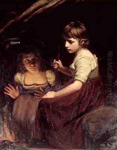 Cottage Girls by the Fireside - view 1