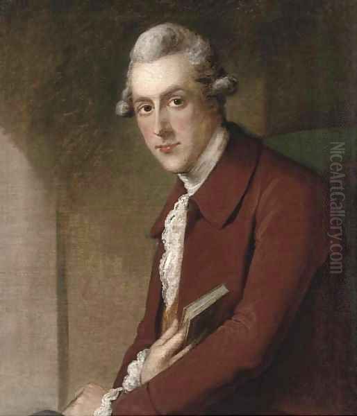 Portrait of James White (1745-1825), seated half-length, in a maroon coat, holding a book in his right hand - view 1