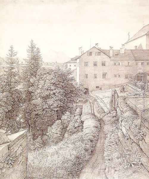 The Garden of the Capuchin Monastery in Salzburg 1820 - view 1
