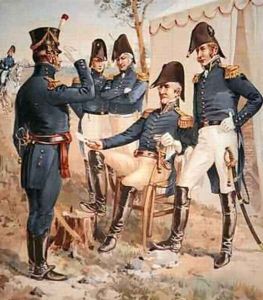 General Andrew Jackson sitting with his staff officers during the War of 1812 by Henry Alexander Ogden