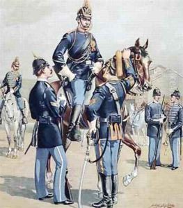 US Cavalry and Infantry full dress 1888 by Henry Alexander Ogden
