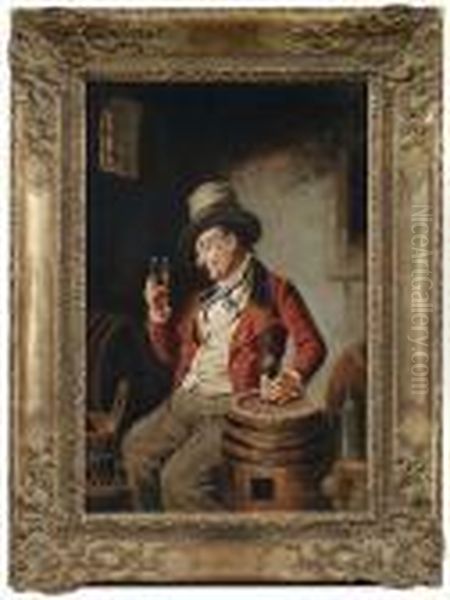 Wine Drinker In A Cellar - view 1
