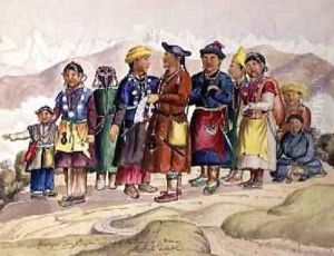 Bhotias Tibetans from Lhasa the capital of the Province of Utsang Central Tibet 1852-60 2 by Dr. H.A. Oldfield