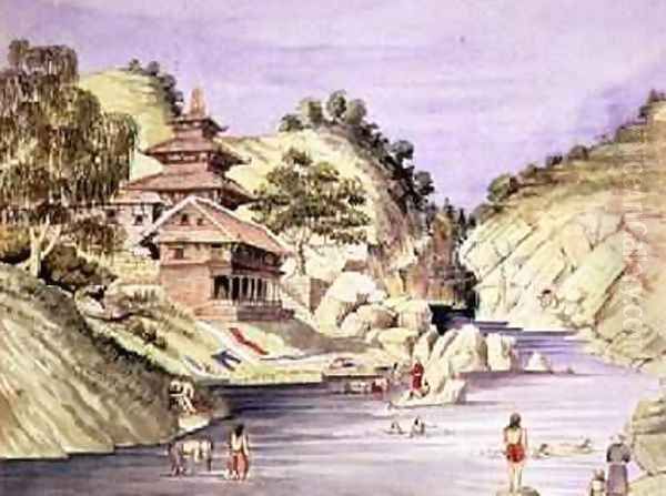 Bugna Bunaith on the right bank of the Baghmulty river near Chobhar July 1857 - view 1
