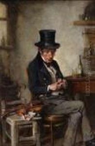 Der Dorfgeiger Bei Der
Brotzeit. by Hermann Kern