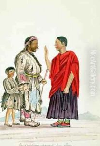 Buddhist Lama and Servants from Lhassa Tibet 1852-60 by Dr. H.A. Oldfield