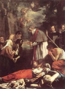 St Macarius of Ghent Giving Aid to the Plague Victims 1673