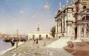 A View of Santa Maria della Salute, Venice by Martin Rico y Ortega