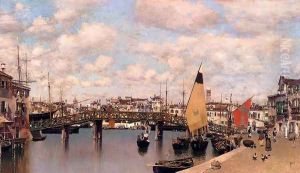 Le Pont Vert by Martin Rico y Ortega