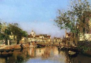 A Canal near the Isle of Giudecca, Il Redentore in the Distance by Martin Rico y Ortega