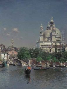 Venetian Lagoon Near the Church of Santa Maria della Salute by Martin Rico y Ortega