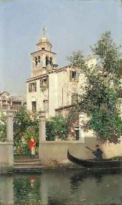 A Venetian serenade by Martin Rico y Ortega