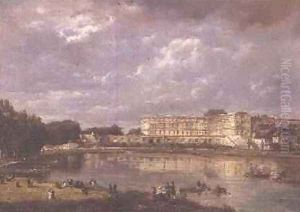 Versailles from the Piece dEau des Suisses by Pierre Justin Ouvrie