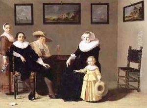 Dutch Family in an Interior 1634 by Jan Olis