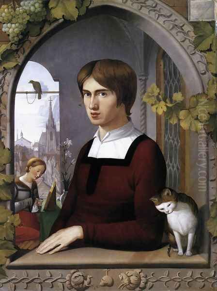 Portrait of the Painter Franz Pforr c. 1810 by Johann Friedrich Overbeck