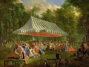 Festival Given by the Prince of Conti to the Prince of BrunswickLunebourg at lIsleAdam 1766 by Michel-Barthelemy Ollivier
