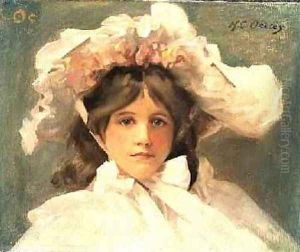 Girl in an Edwardian Bonnet by Harold Oakley