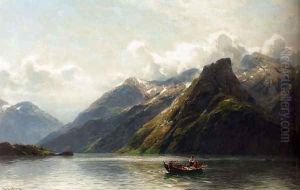 Summer: Fishing On A Norwegian Fjord by Karl August Heinrich Ferdinand Oesterley