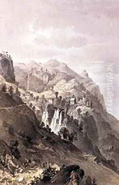 The Falls of Rangobodde Ceylon 1864 - view 1
