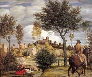 Ideal Landscape with Horseman 1822 by Woldemar Friedrich Olivier