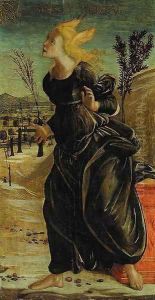 A female Saint in a landscape